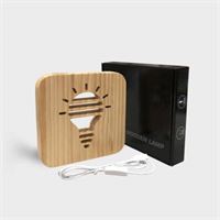 LAMPADA IN LEGNO CON LOGO INTAGLIATO